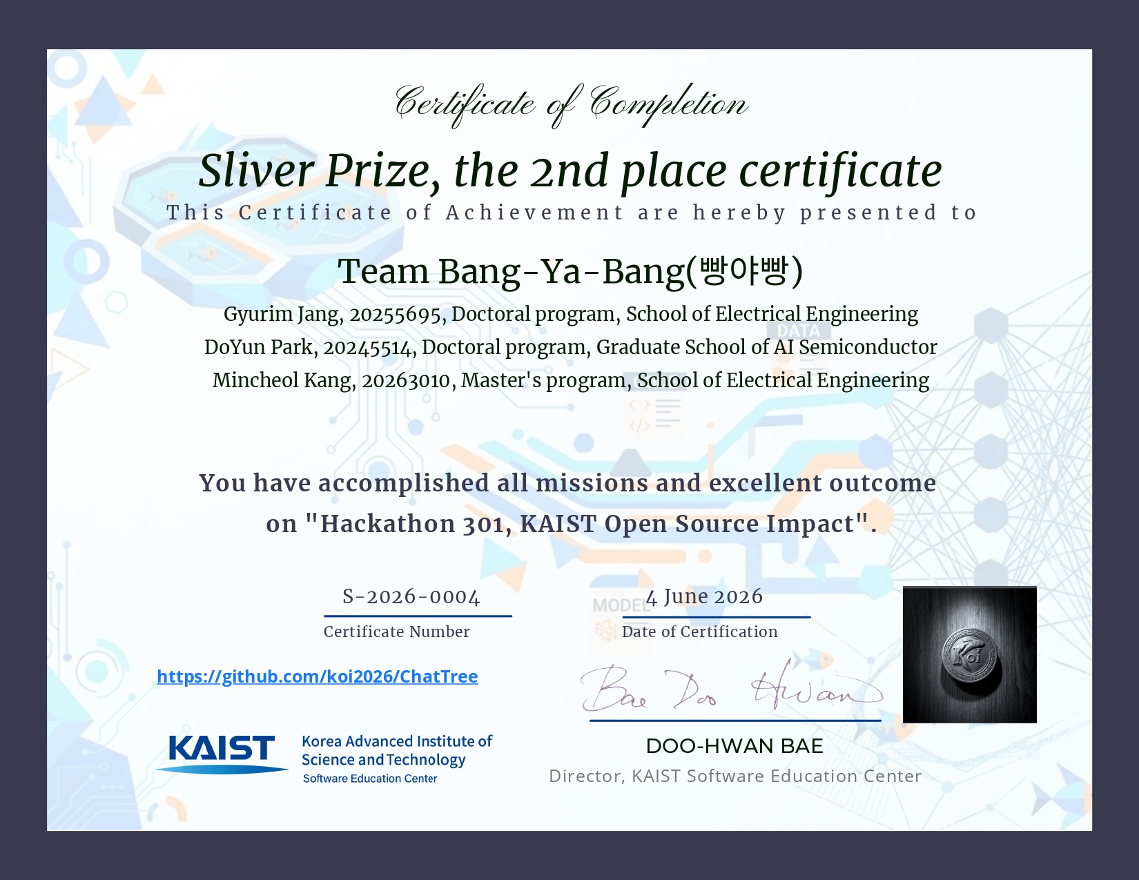 KAIST Opensource Impact (KOI) Contest 2026 | 2nd Place